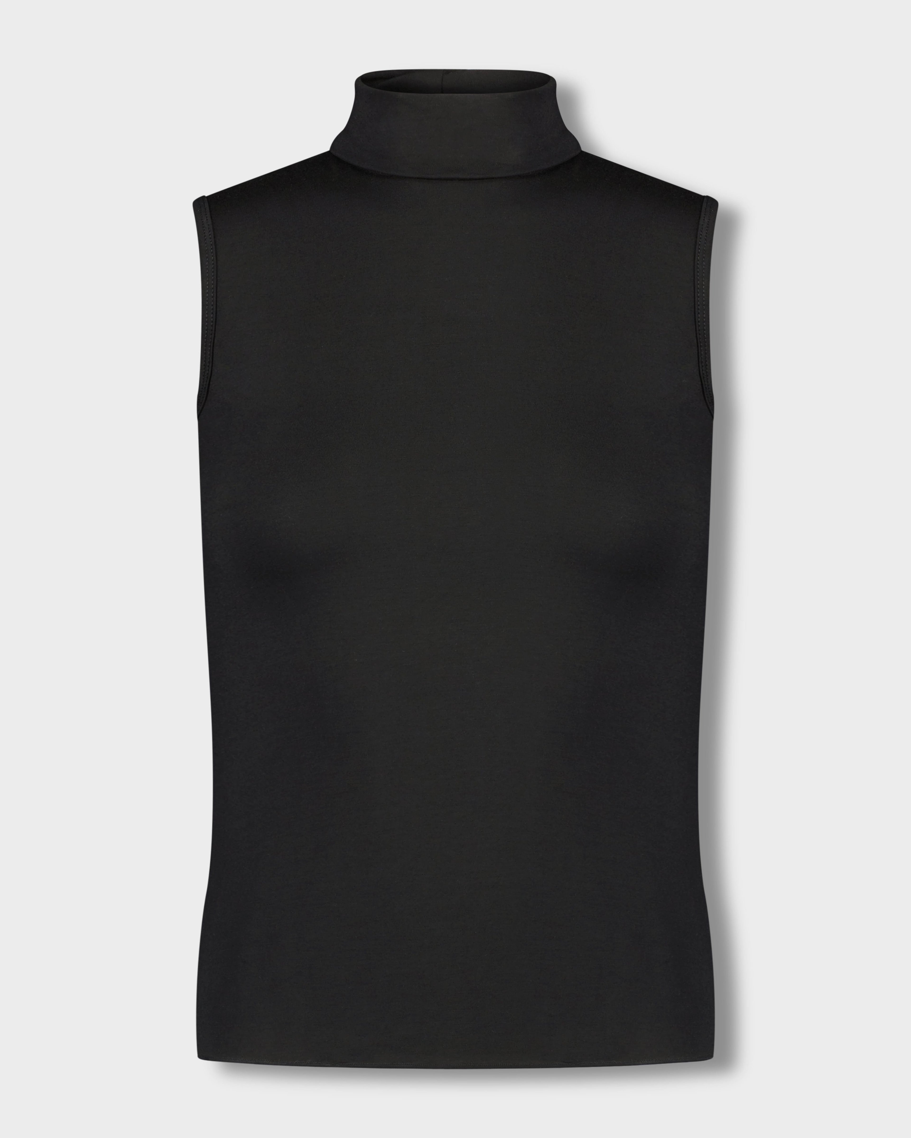 SLEEVELESS MODAL TURTLENECK-BLACK-0