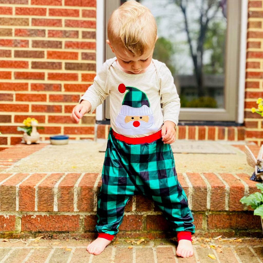 Baby Boys Holiday Santa Claus Christmas Plaid Cotton 2 pc Set Al Limited Outfit-2