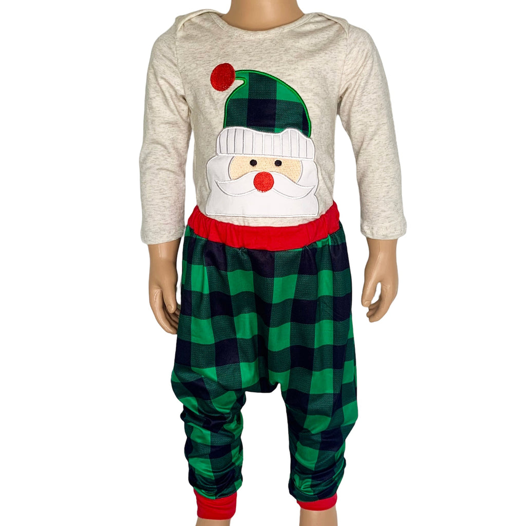 Baby Boys Holiday Santa Claus Christmas Plaid Cotton 2 pc Set Al Limited Outfit-0