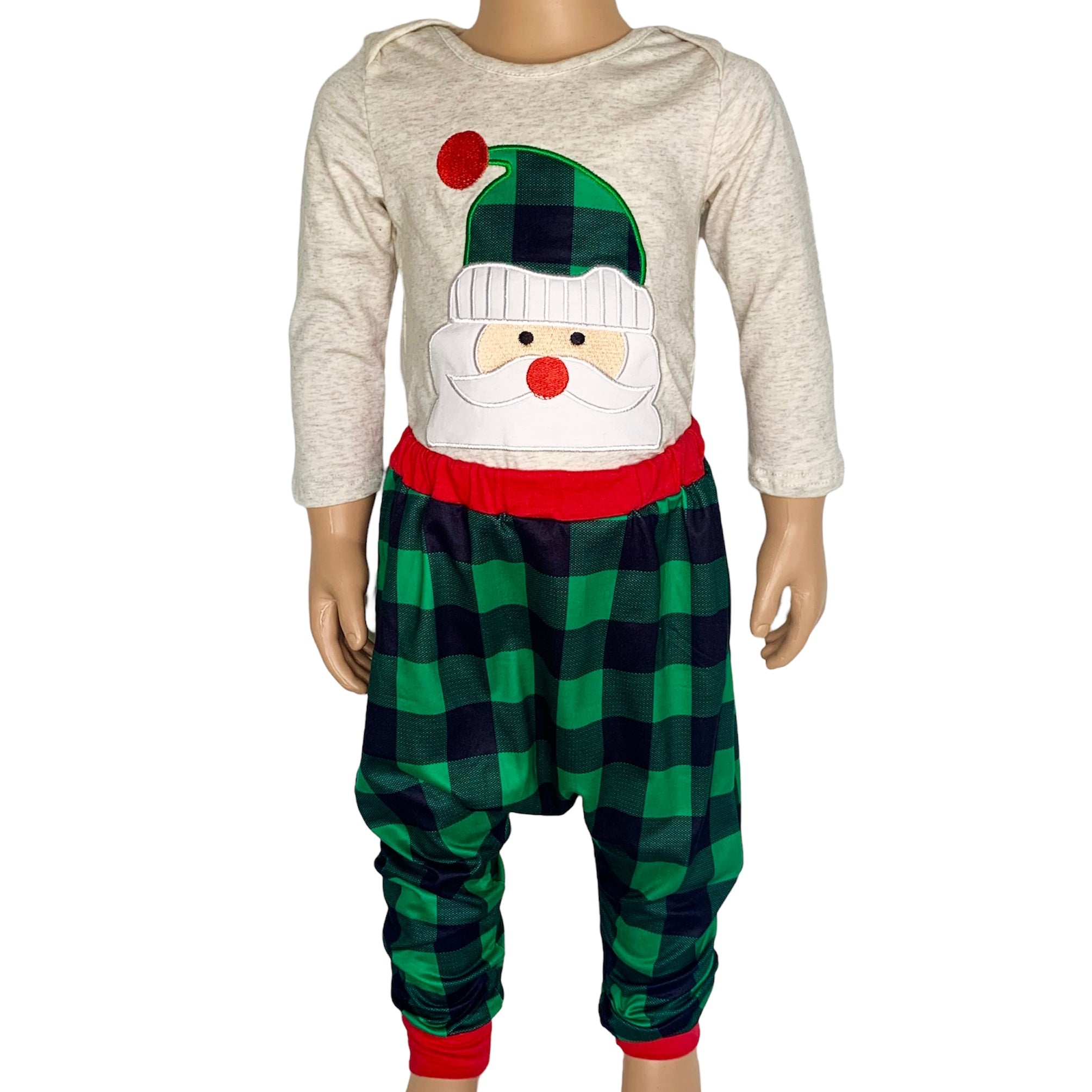 Baby Boys Holiday Santa Claus Christmas Plaid Cotton 2 pc Set Al Limited Outfit-0