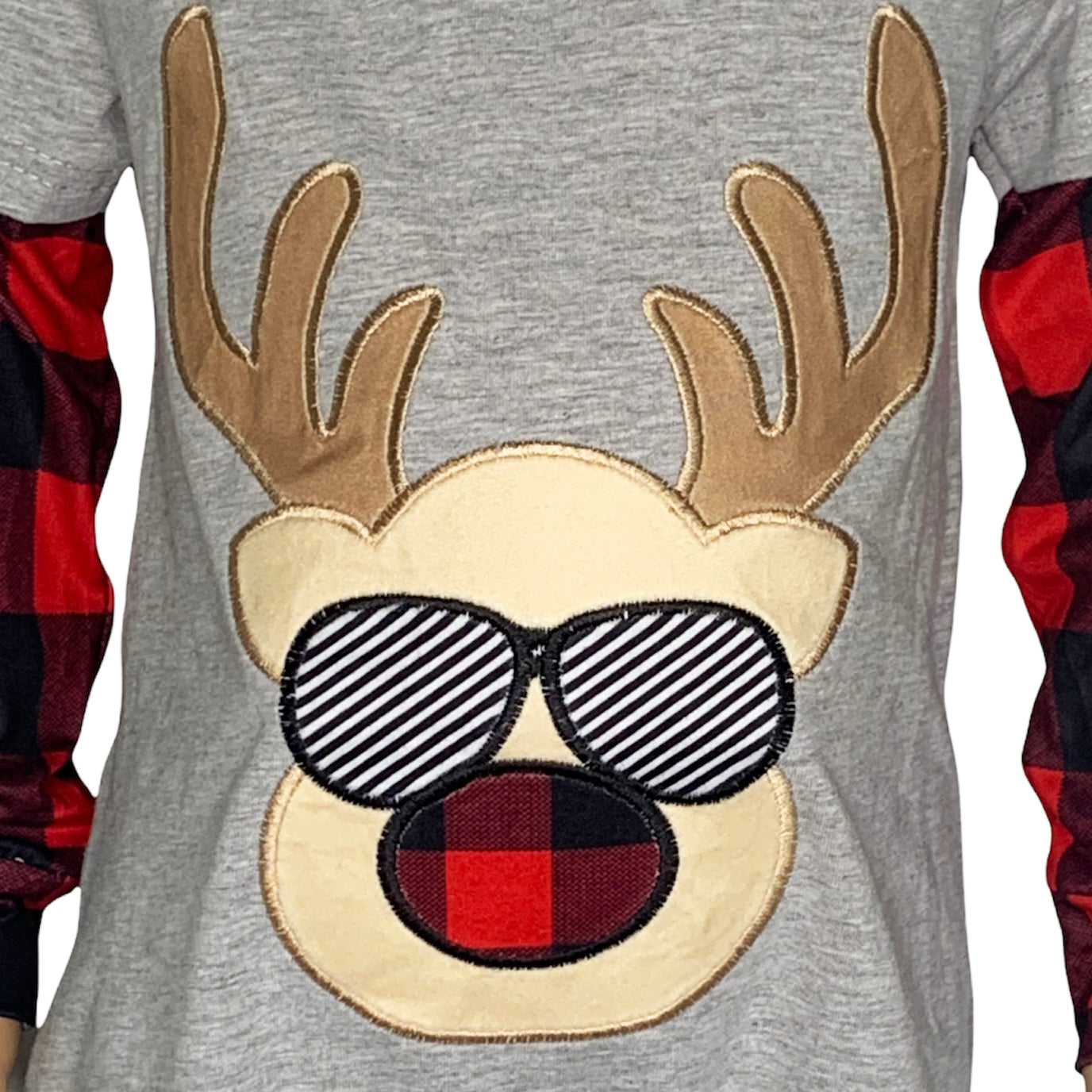 Baby Boys Unisex Holiday Christmas Reindeer Plaid Cotton Romper-4