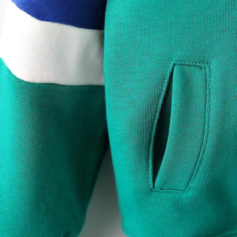 Arrival European and American Style Kids’ Hooded Zip-up Coat with Striped Long Sleeves-1