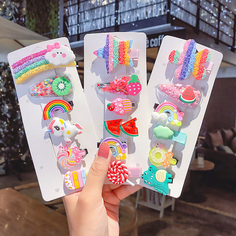 Sweet Girls Candy Color Cartoon Pattern BB Clips One-word Hair Clips 1 BaG