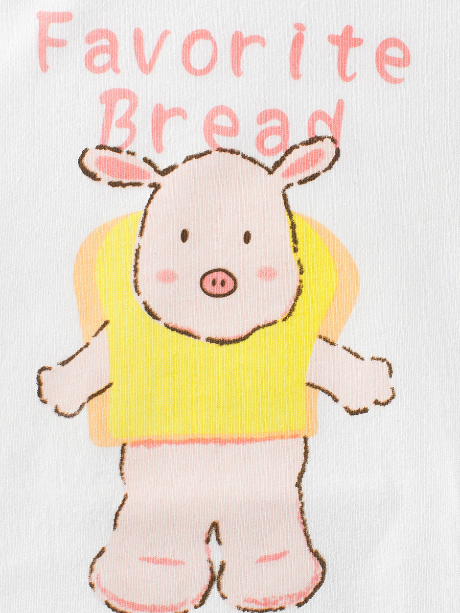 Autumn Arrival Kids Girls Animals Cartoon and Letters Print Crew Neck Color Patchwork Long Sleeves Pullover Sweatshirt-3