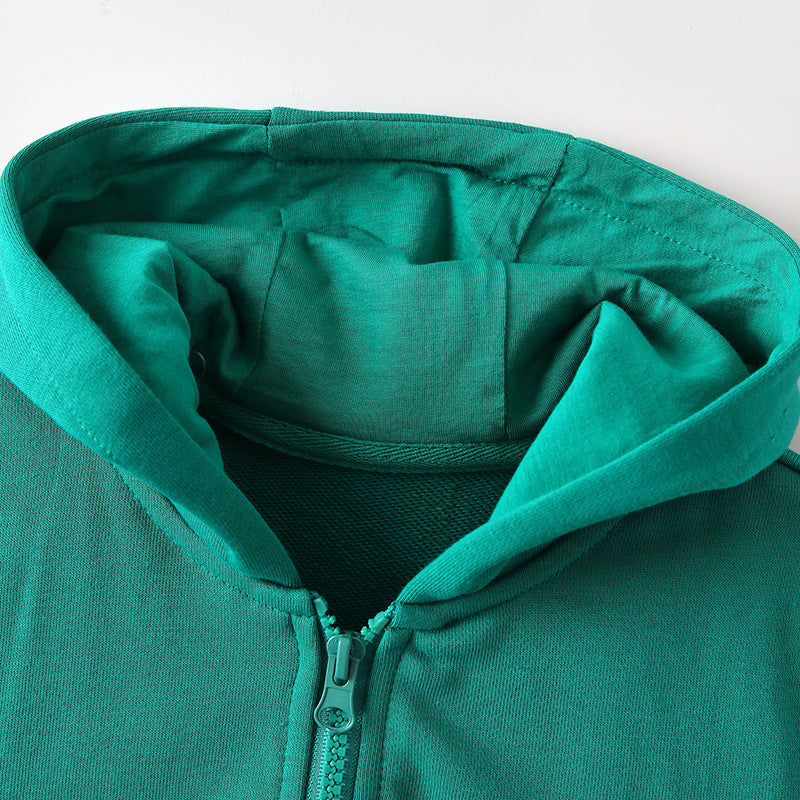 Arrival European and American Style Kids’ Hooded Zip-up Coat with Striped Long Sleeves-2