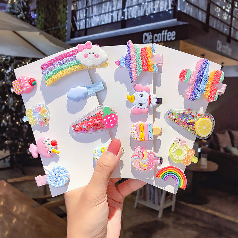 Sweet Girls Candy Color Cartoon Pattern BB Clips One-word Hair Clips 1 BaG