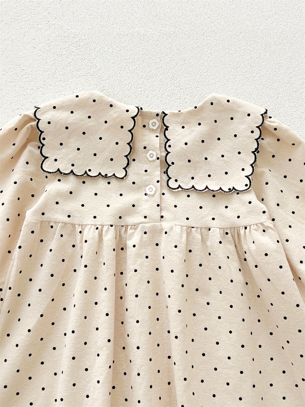 Arrival Baby Girls Long Sleeves Dots Pattern Dress-4