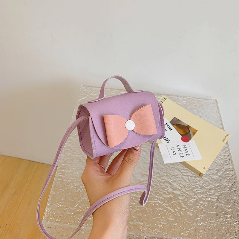 Fashionable Mini Carry-On Girls Portable PU Crossbody Handbag With Bow