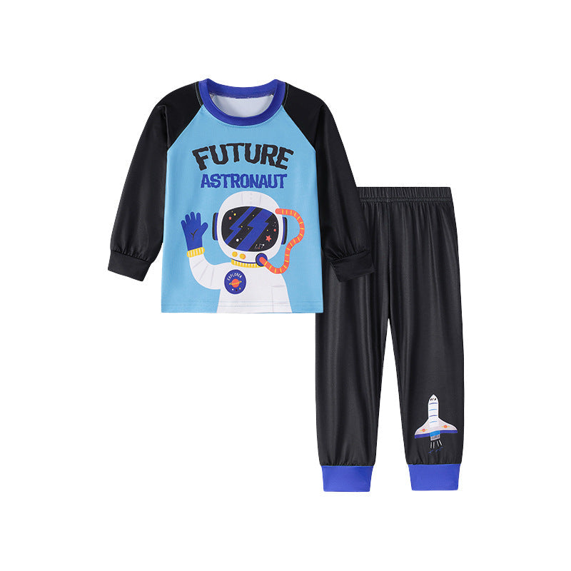 Spring and Autumn Baby Kids Boys Cartoon Pattern Long Sleeves Top and Pants Casual Clothing Set-4