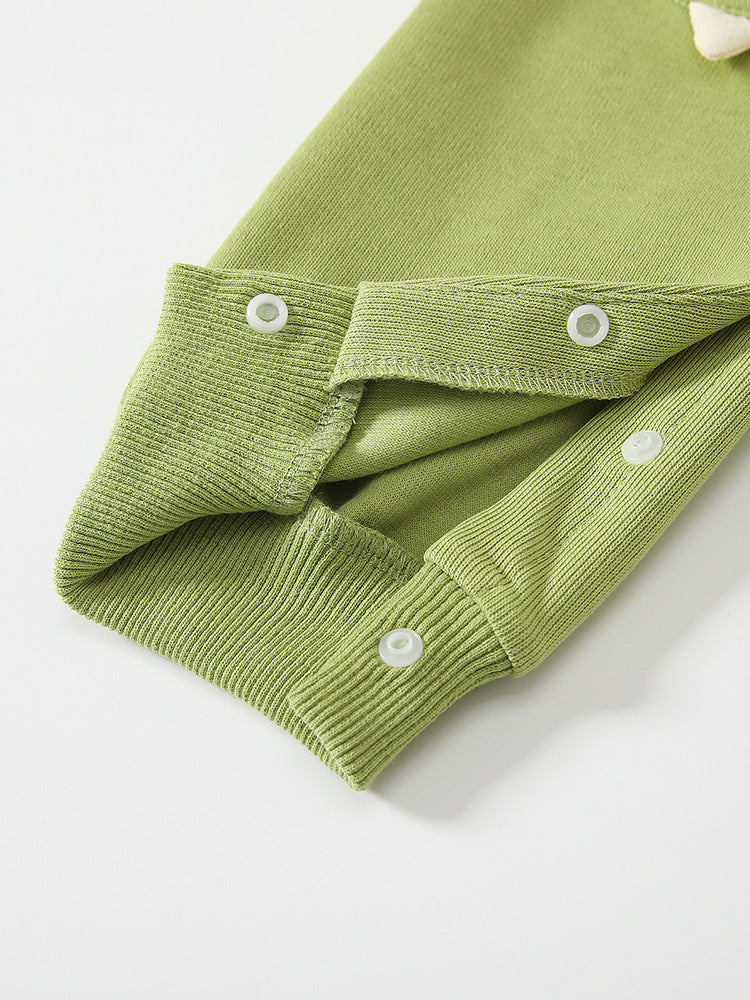 Spring Arrival Baby Cartoon Dragon Pattern Color Patchwork Romper-3