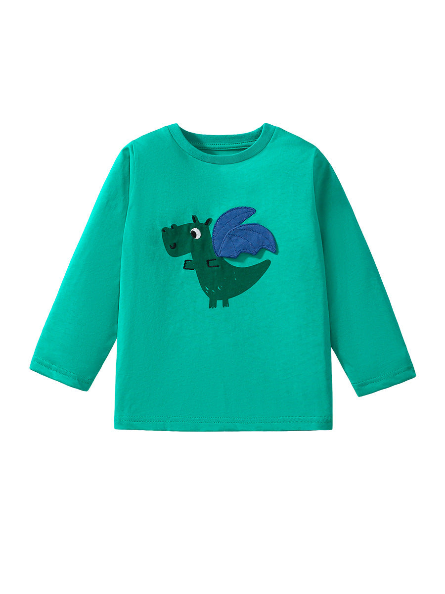 Arrival Autumn Kids’ Long Sleeves Little Dragon Pattern T-Shirt In European And American Style For Summer-0