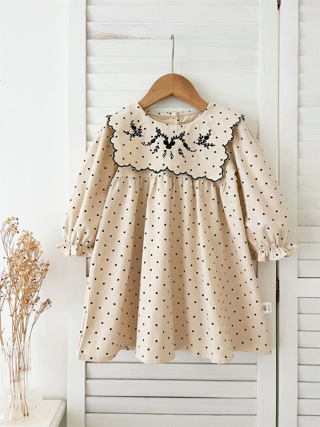 Arrival Baby Girls Long Sleeves Dots Pattern Dress-0