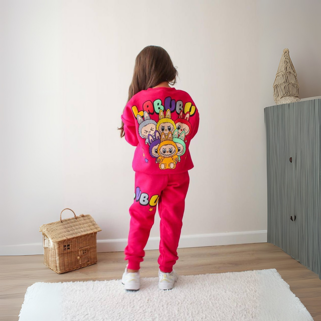 Vibrant La-Bu-Bu Girls Joggers Set-2
