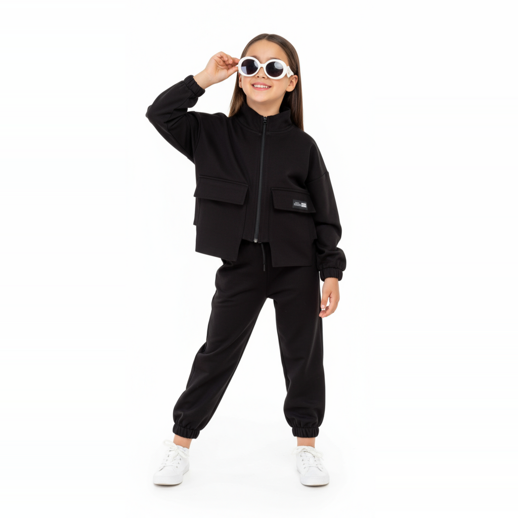 Fancy Pockets Girls Casual Set-4